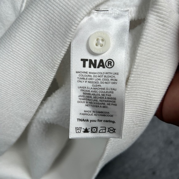 TNA Sweatfleece pullover Polo Sweatshirt Women's XXL 2XL White Cozy Fleece - Picture 13 of 16